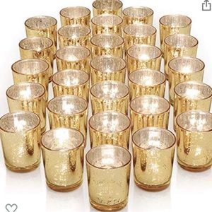 Light Gold Mercury Glass Candle Votives